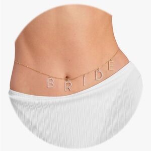 Gold 'BRIDE' Letter Chain Waist Necklace